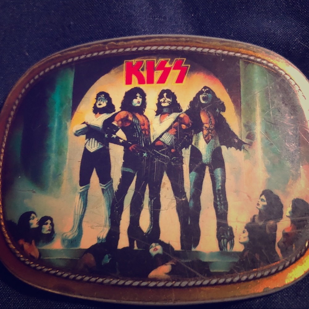 Vintage kiss belt buckle